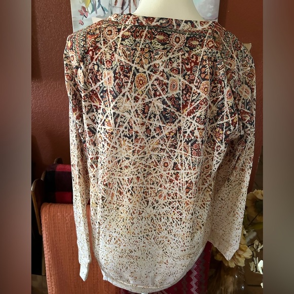 C.O.Z.Y Women Long Sleeve Blouse Size Medium Multicolor Cotton Blend Comfort Fit - Picture 5 of 9